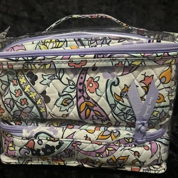 Vera Bradley 3 Pc Cosmetic Cases Set Organizer Makeup Bag - Picture 1 of 5